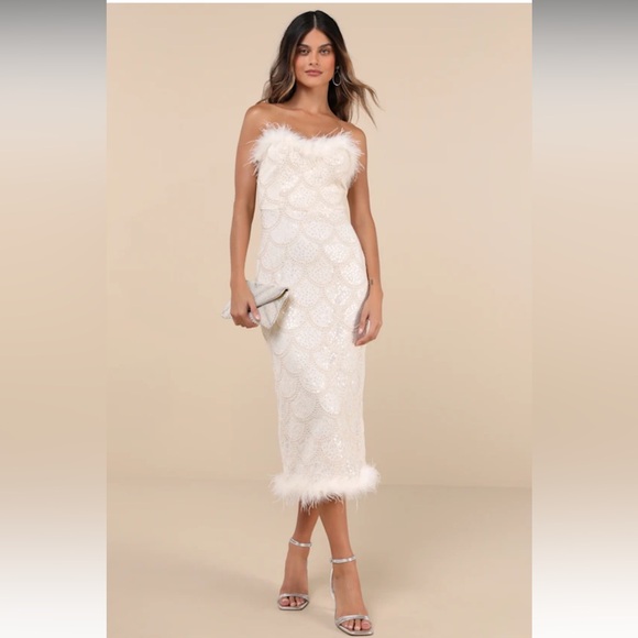 Strapless midi dress - Picture 1 of 7